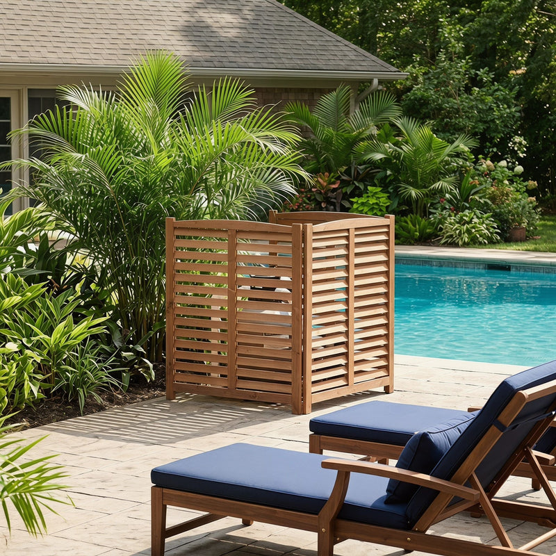 3 Panel Outdoor Wooden Air Conditioner Fence by HouseOfZazla