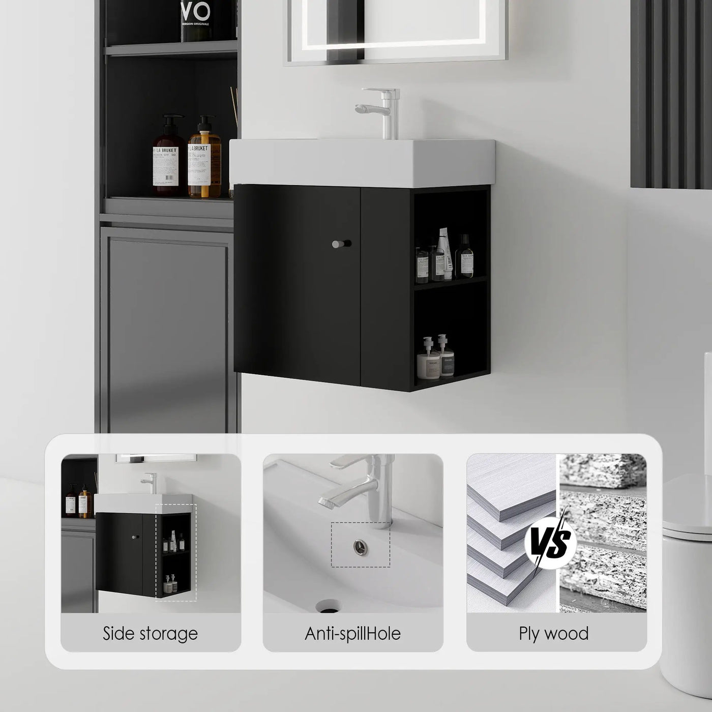 21.6 Inch Floating Bathroom Vanity with Sink by HouseOfZazla