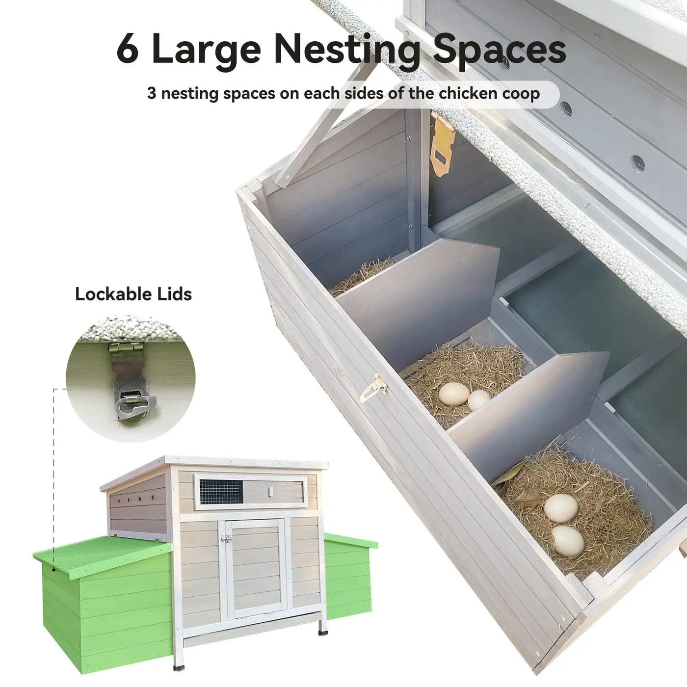 Large Wooden Chicken Coop Outdoor Hen House with Nesting Boxes by HouseOfZazla