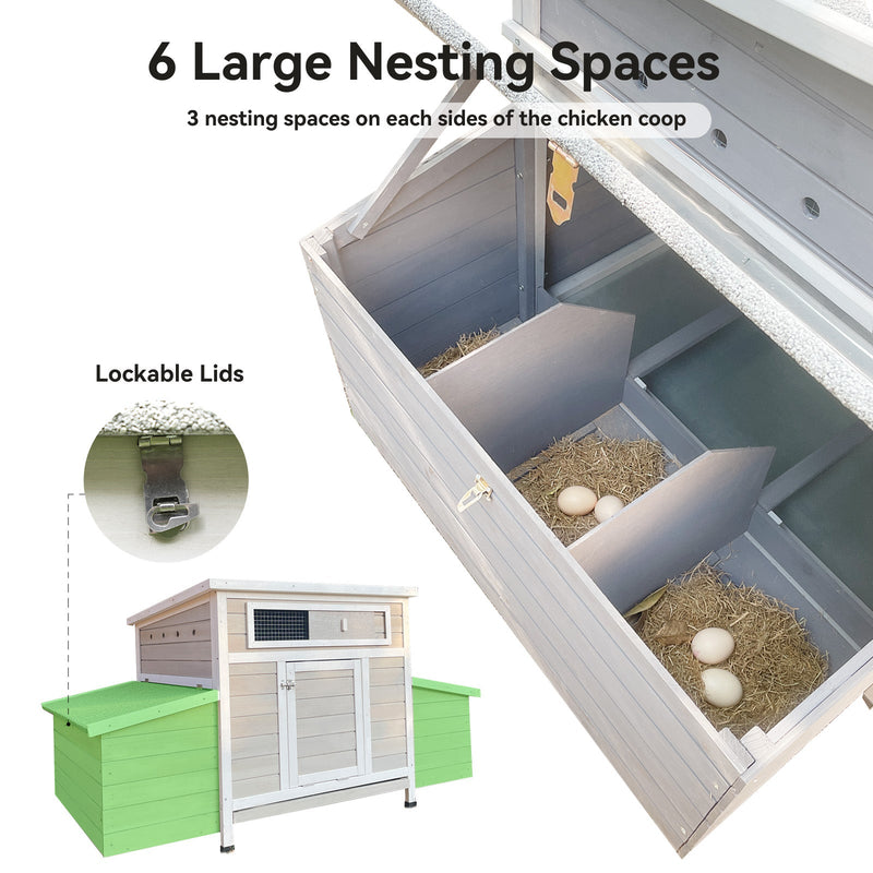 Large Wooden Chicken Coop Outdoor Hen House with Nesting Boxes by HouseOfZazla