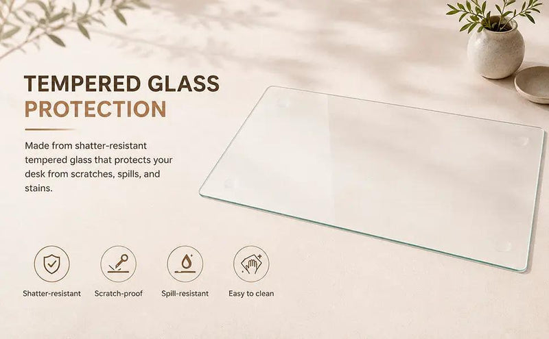 Clear Tempered Glass Table Mat - 20X32 Inch by HouseOfZazla