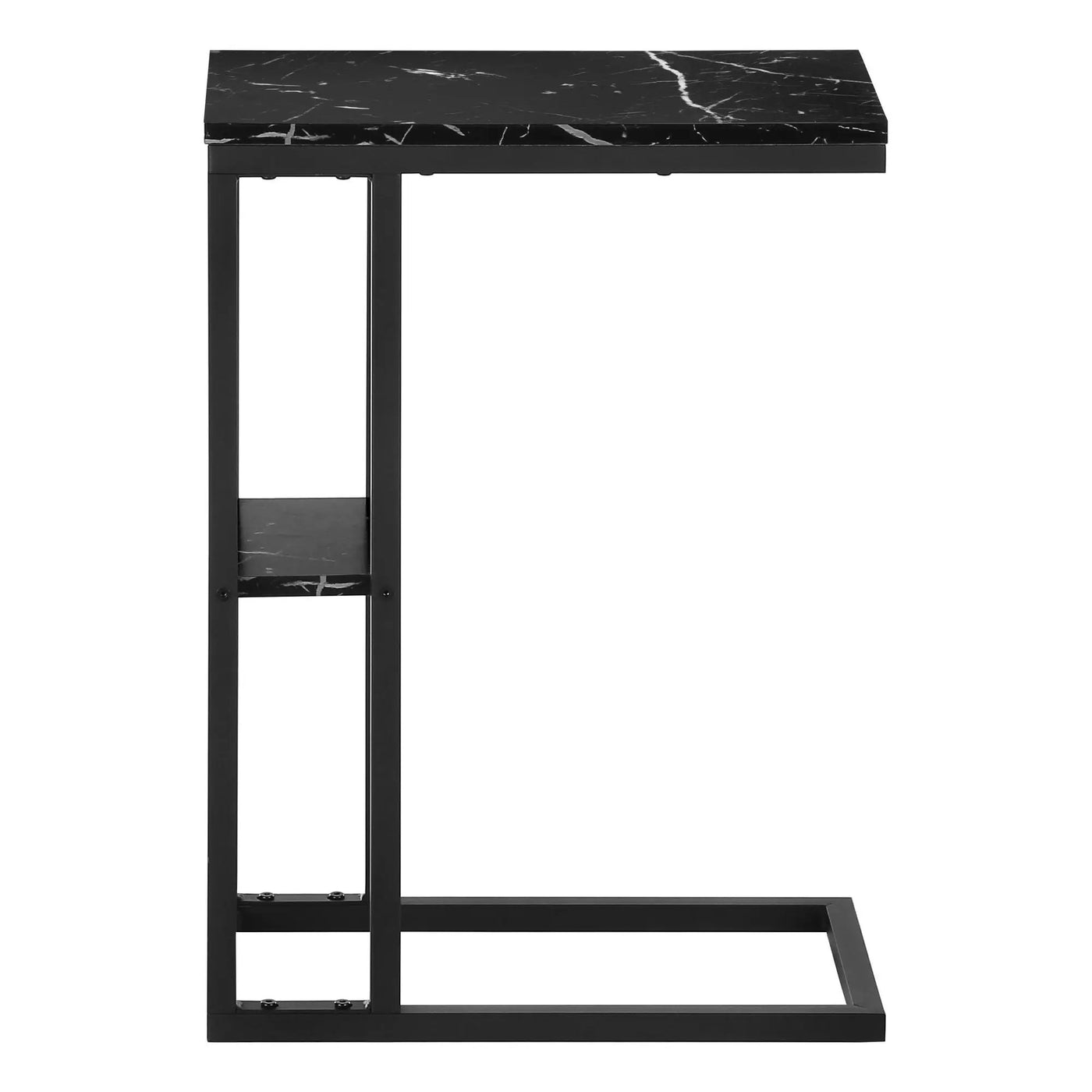Accent Table, C - Shaped, Marble Look Contemporary & Modern Convenient Design by Unique Piece Furniture