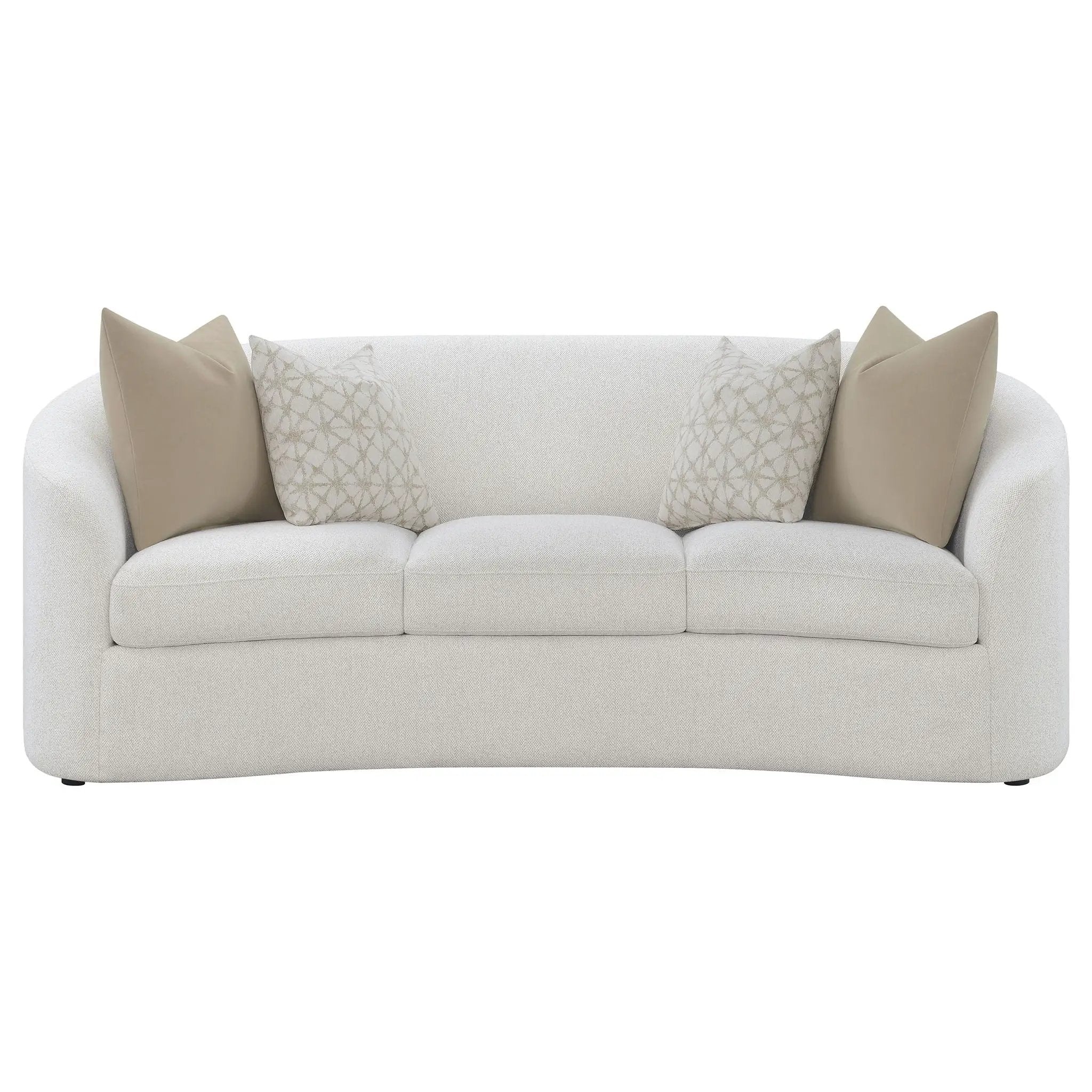 Rainn 3-piece Boucle Upholstered Sloped Arm Sofa Set Latte by Unique Piece Furniture