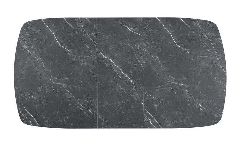 Potero 73-inch Faux Marble Extension Leaf Dining Table Black by Unique Piece Furniture