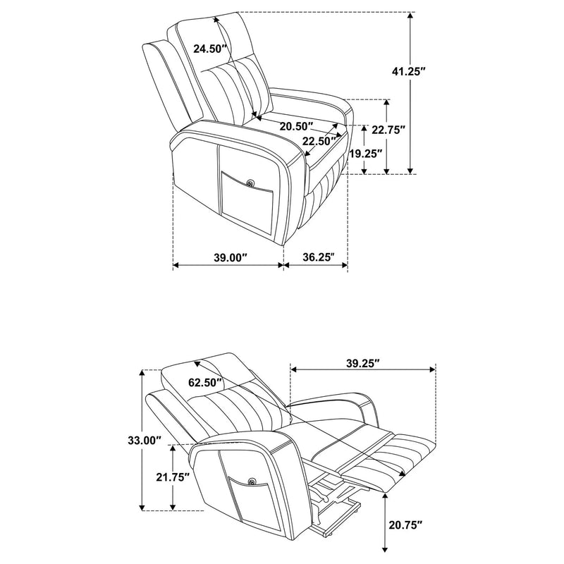 Mckinley - Upholstered Power Lift Recliner Chair With Remote Control - Gray by HouseOfZazla