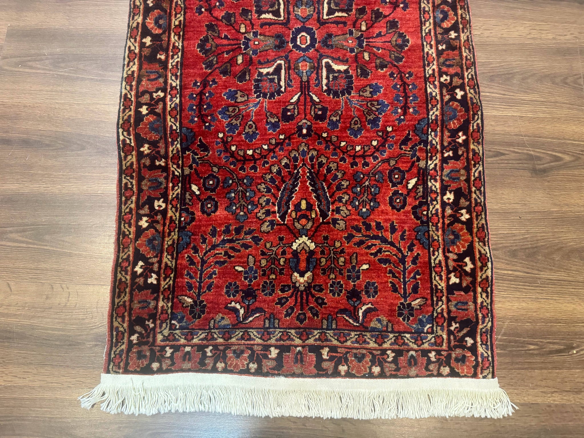 Small Red Persian Sarouk Rug 2.7 x 4.9, Floral, Antique by Jewel Rugs