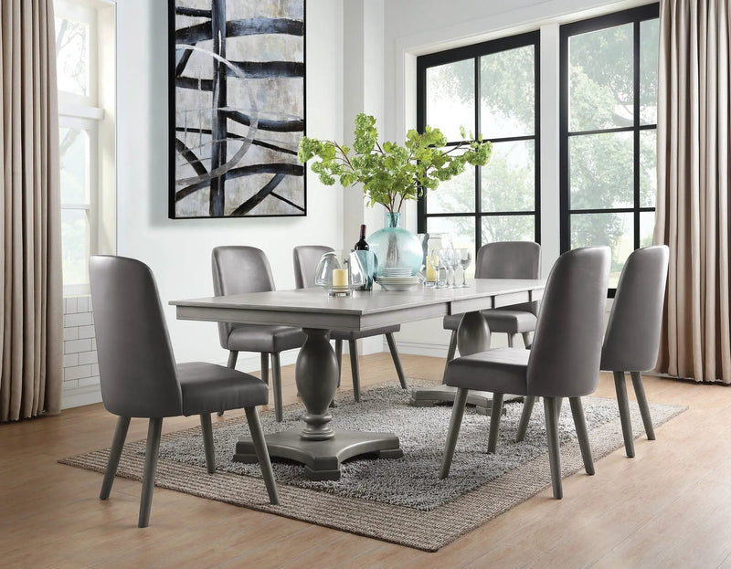 Waylon - 7 Pieces Dining Room Set - Gray / Oak by HouseOfZazla