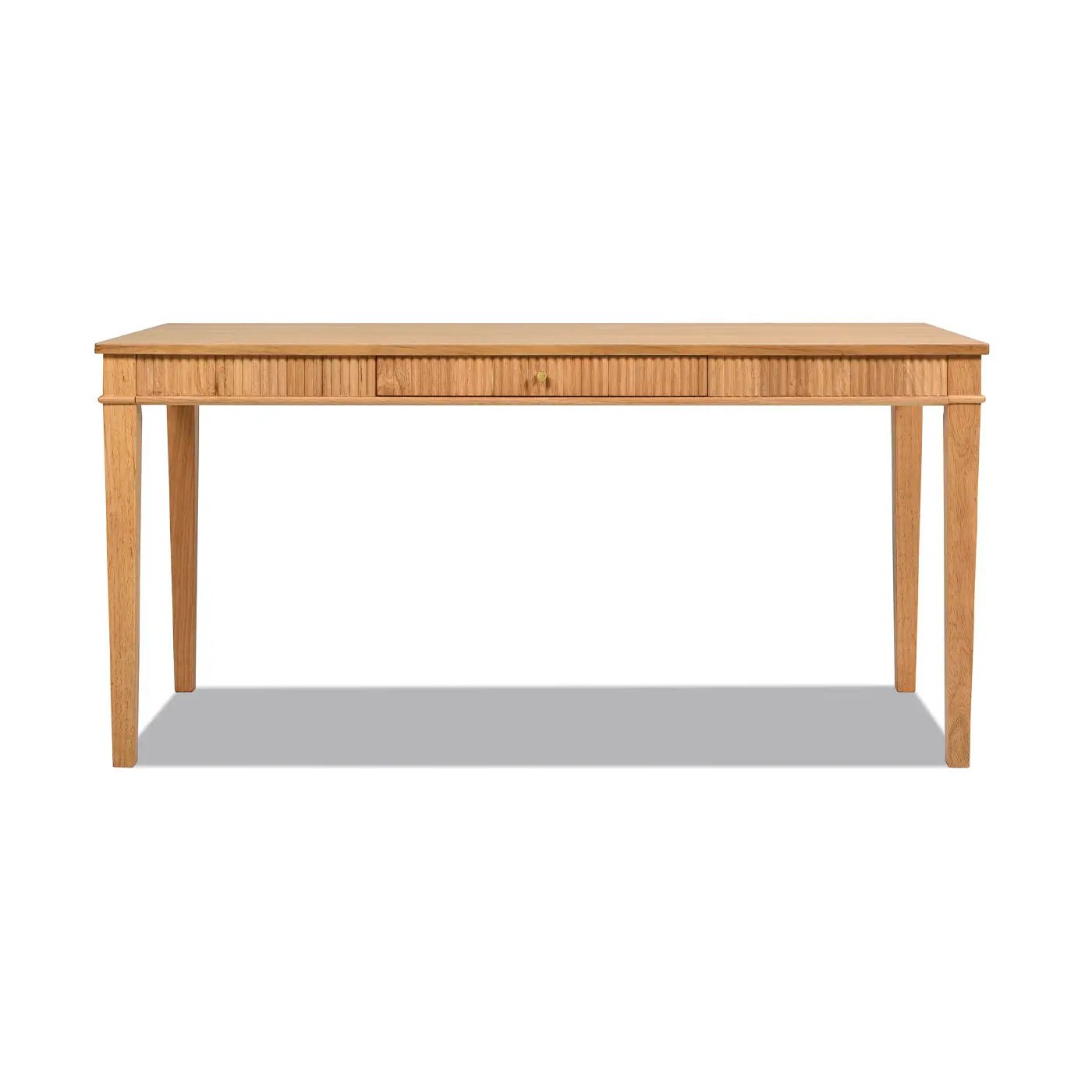 Dumont - Modern Farmhouse 1 Drawer Fluted Home Office Writing Desk - Natural Blonde by HouseOfZazla