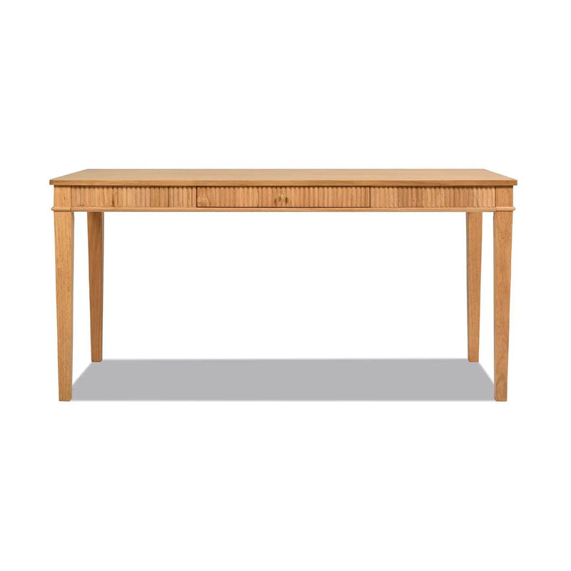Dumont - Modern Farmhouse 1 Drawer Fluted Home Office Writing Desk - Natural Blonde by HouseOfZazla