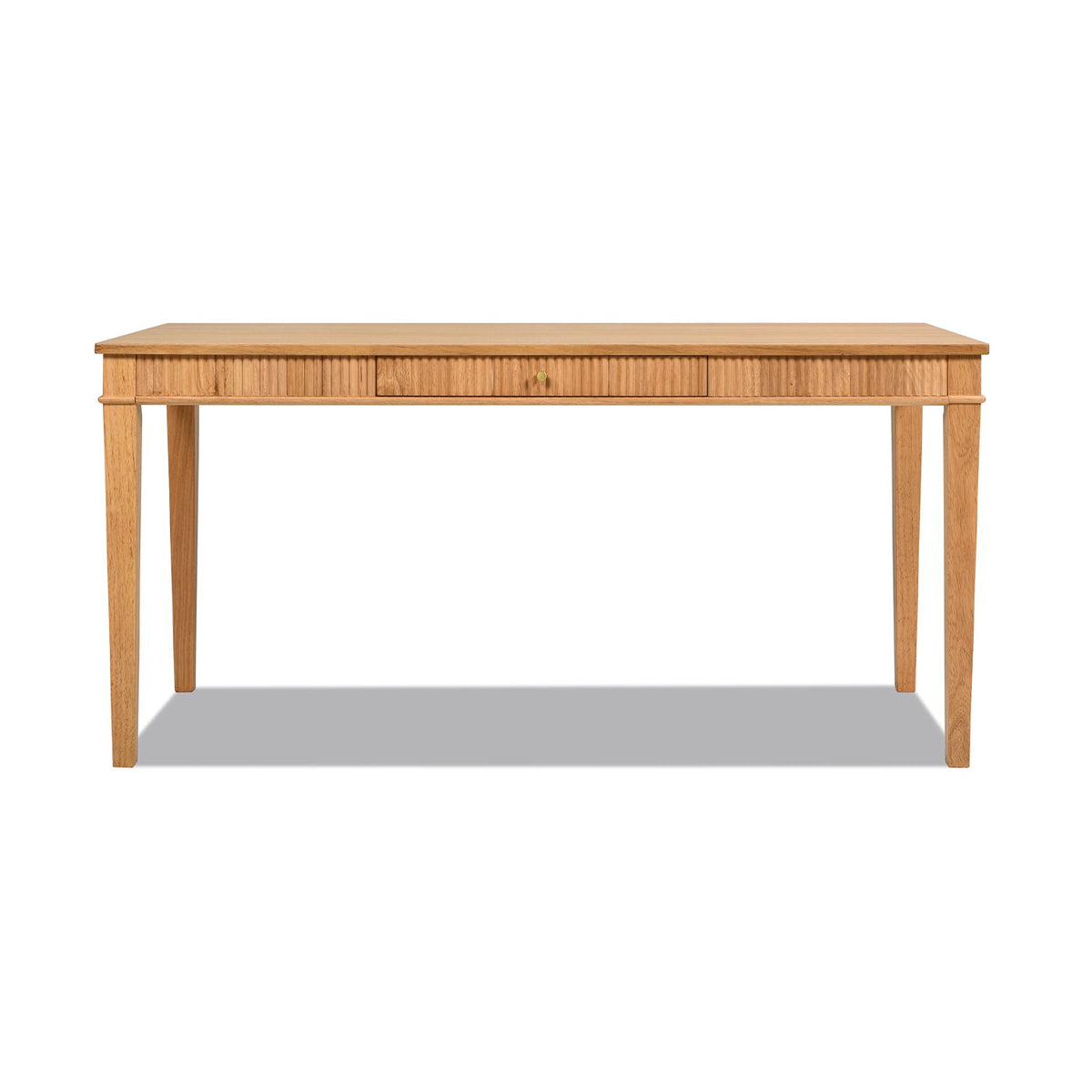 Modern Farmhouse 1 Drawer Fluted Writing Desk with Generous Workspace - Natural Blonde, photo 3 of 7