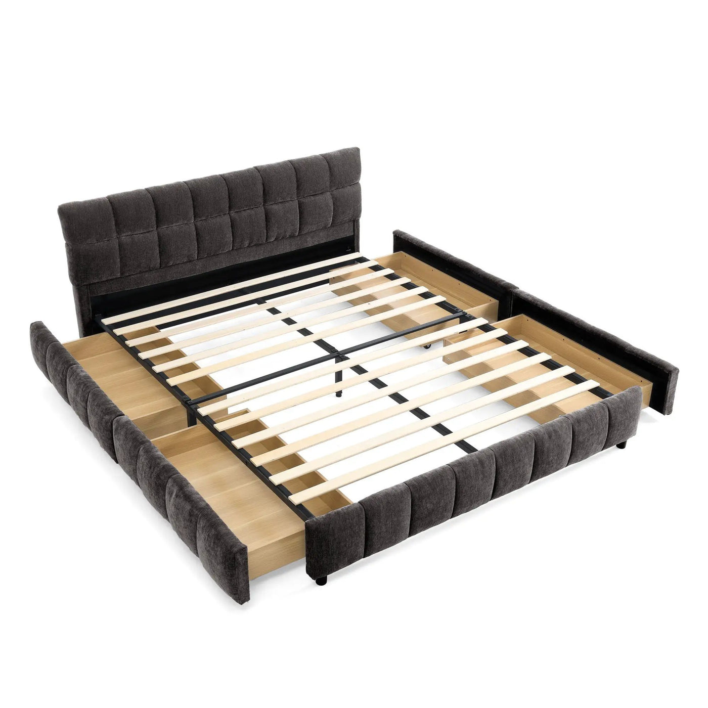 Modern Platform Bed Frame With Thick Fabric by HouseOfZazla