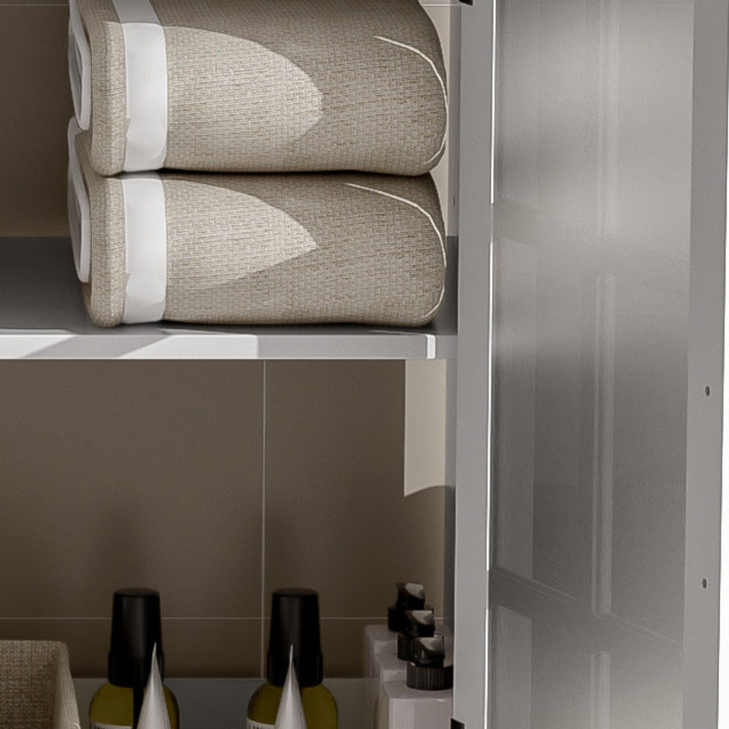 Modern Bathroom Vanity With Ceramic Sink, Tempered Blurred Glass Doors by HouseOfZazla