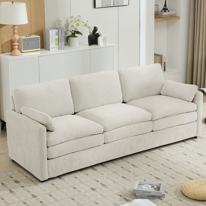 Cozy Upholstered 3-Seater Sofa with Plush Double Cushion and Ergonomic Design by BLAKHOM