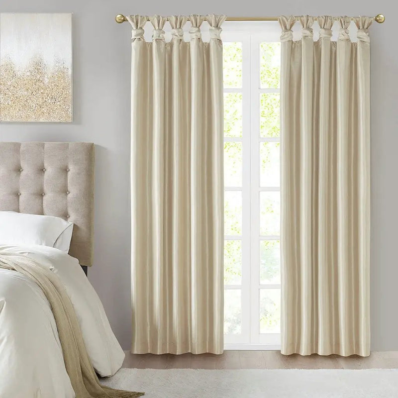 Twist Tab Total Blackout Window Curtain Panel Champagne 50x95 by HouseOfZazla