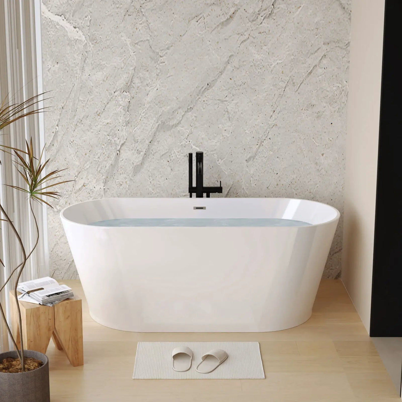 Glossy Freestanding Bathtub With Toe Tap Drain by HouseOfZazla