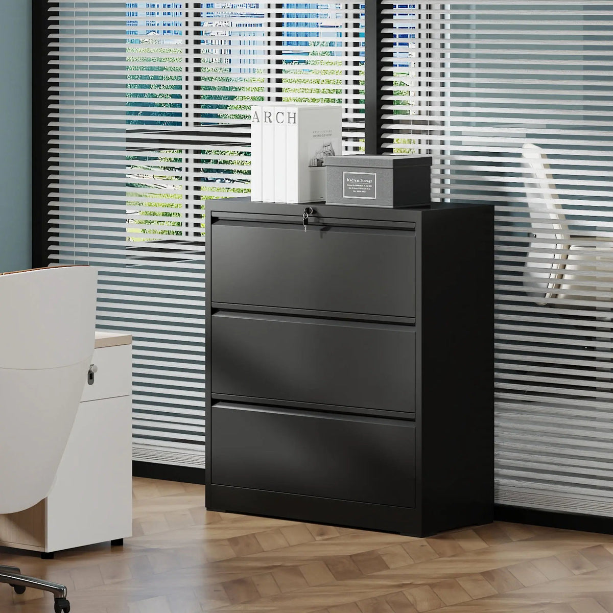 Lateral File Cabinet, Heavy Duty Filing Holds Letter/Legal/A4 Files by HouseOfZazla