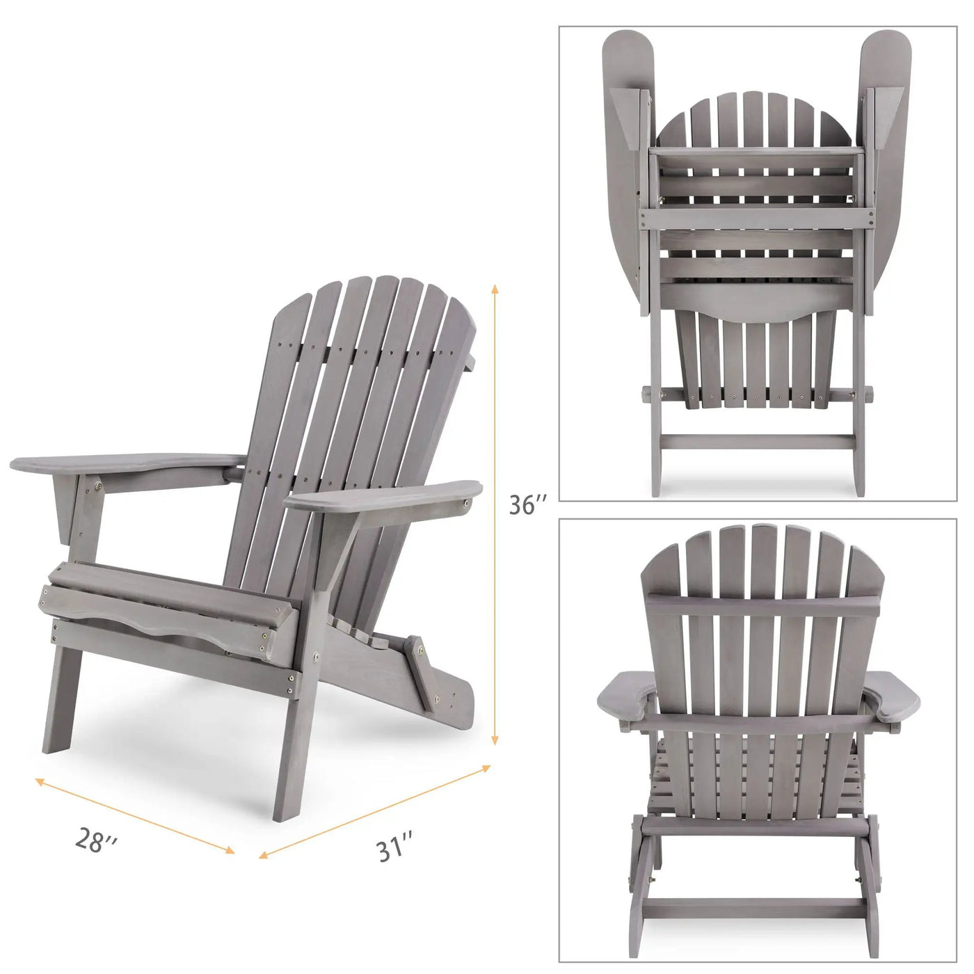 Lounge Patio Chair For Garden Outdoor Wooden Folding Adirondack Chair (Set of 2) Solid Cedar Wood Lounge Patio Chair For Garden by HouseOfZazla
