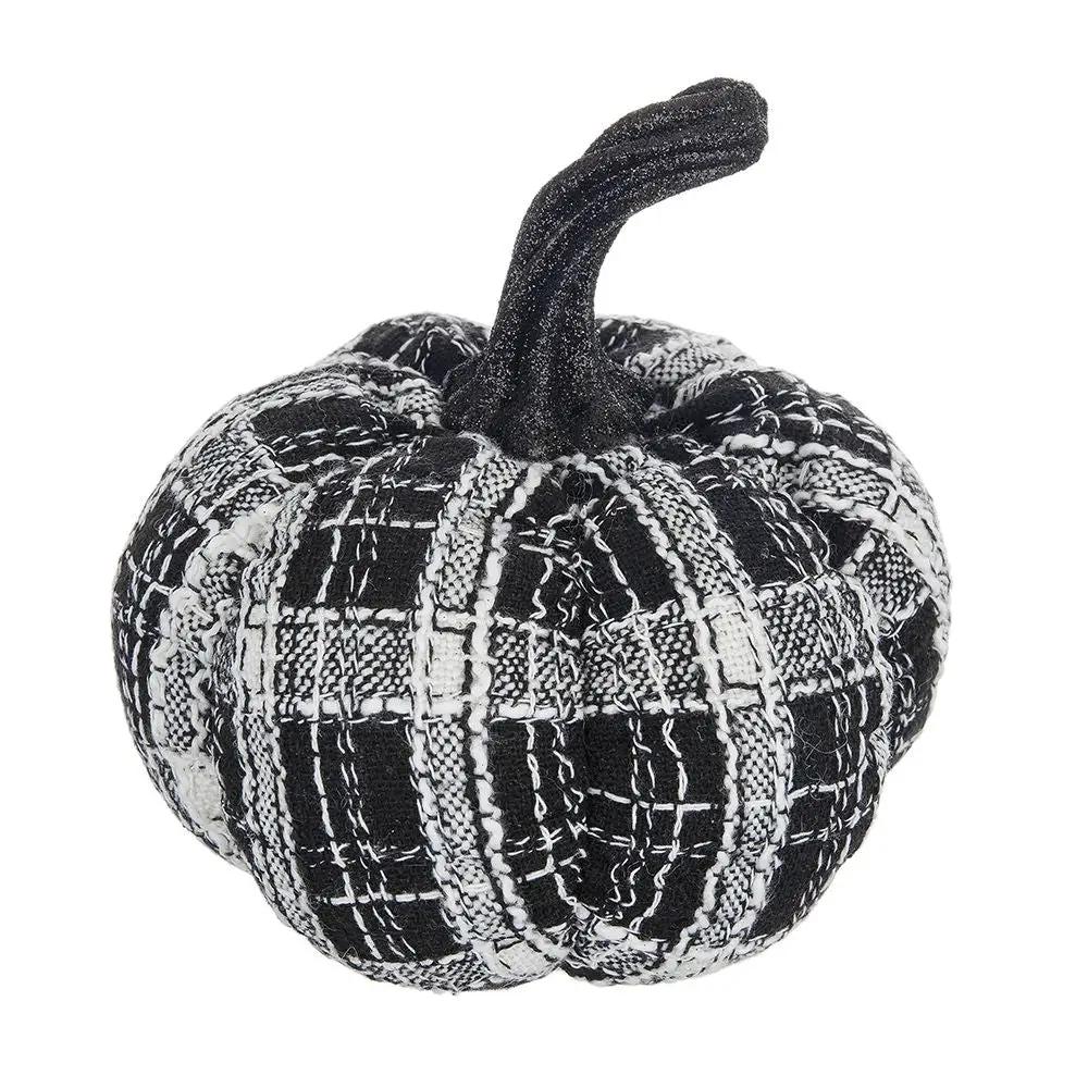 Light Plaid Pumpkin, For Holiday Halloween Decor - Black / White by Unique Piece Furniture