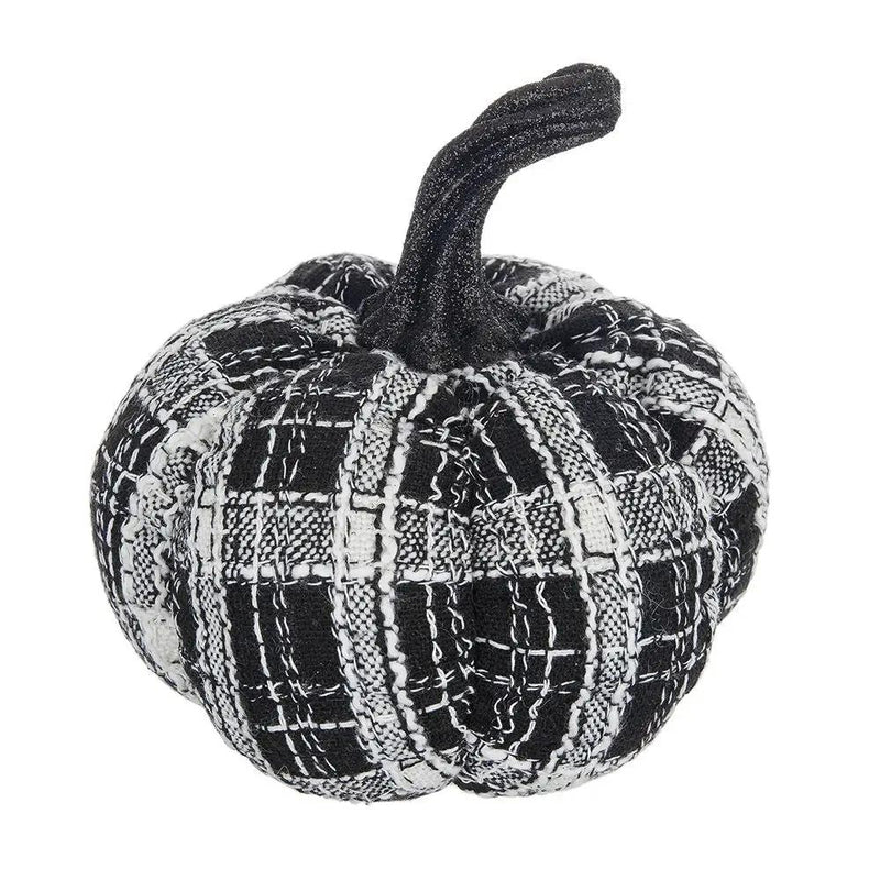 Light Plaid Pumpkin, For Holiday Halloween Decor - Black / White by Unique Piece Furniture
