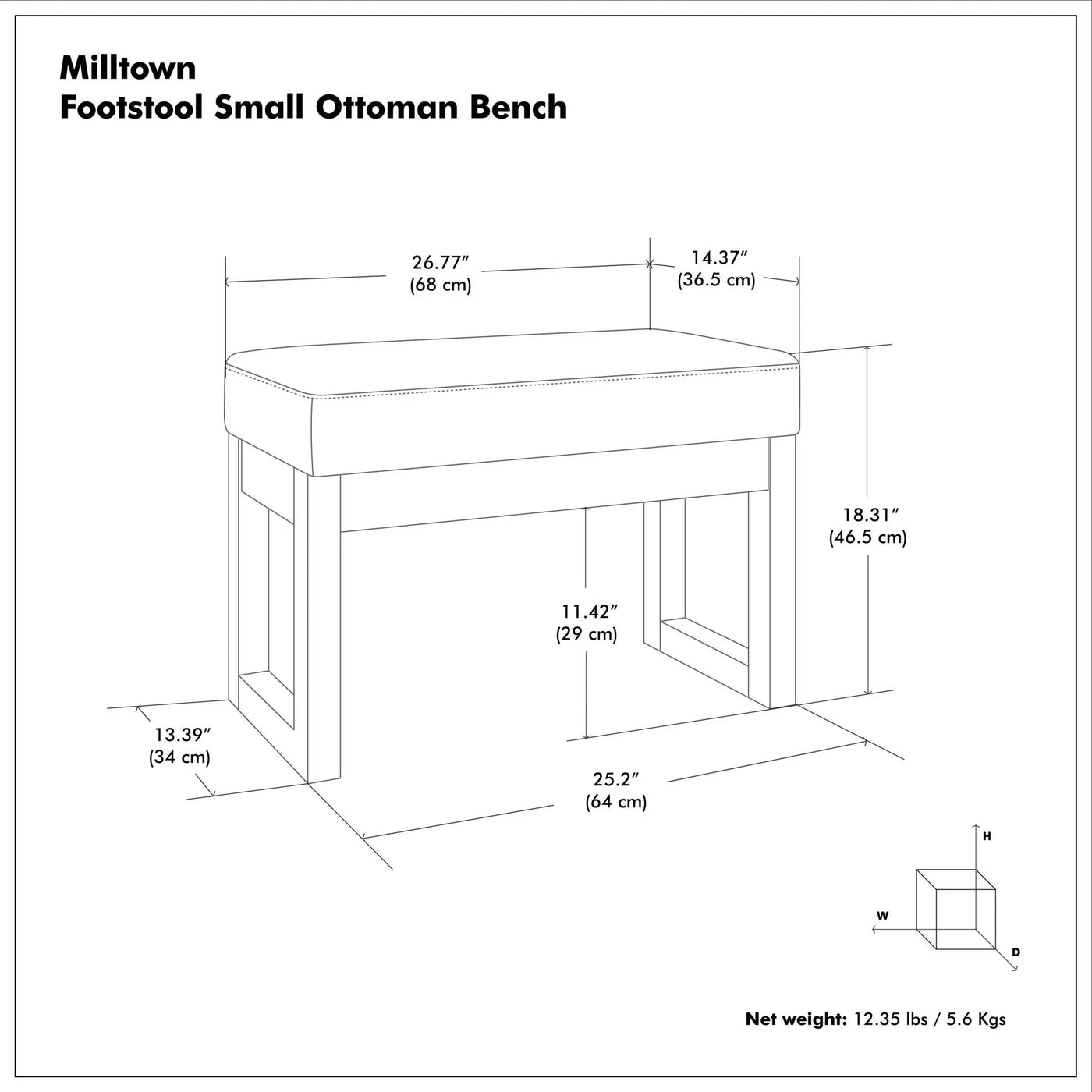 Milltown - Upholstered Ottoman Bench by Unique Piece Furniture