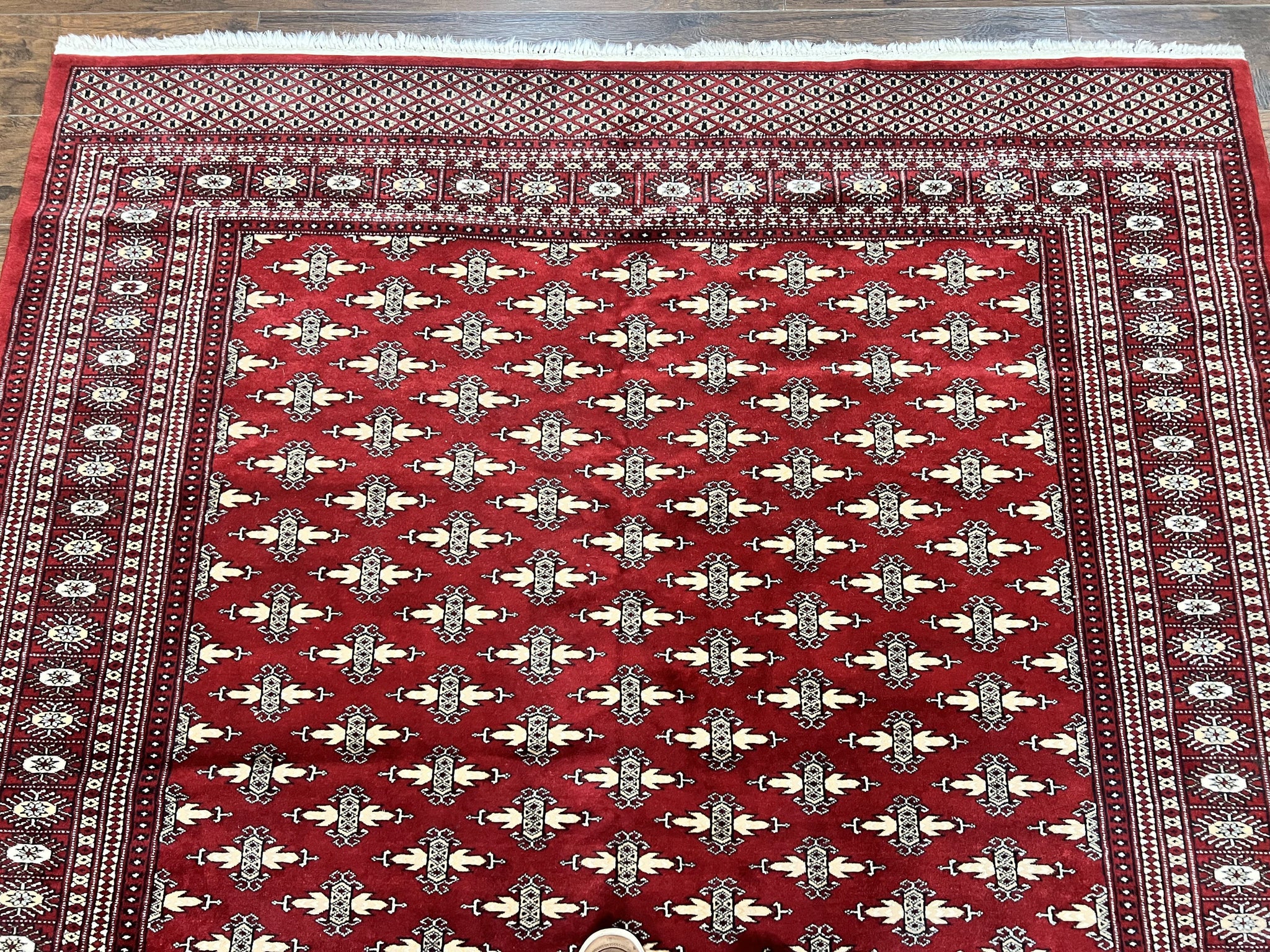 Pakistani Turkoman Bokhara Rug 6x9, Fine Wool Vintage Hand Knotted Handmade Yamud Oriental Carpet 6 x 9, Red Turkoman Rug, Tribal Rug by Jewel Rugs