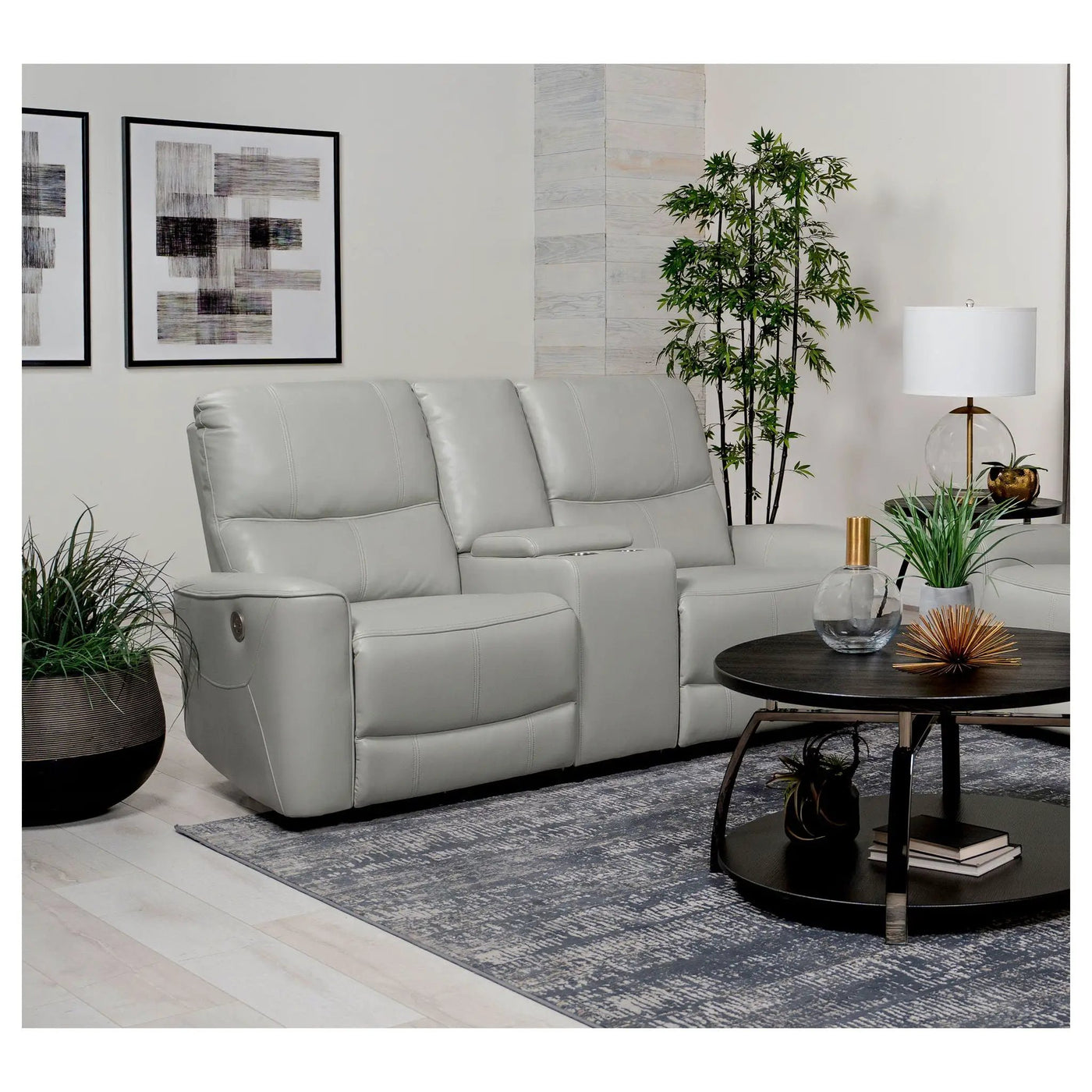 Denson - Power Reclining Loveseat With Console And USB Port by HouseOfZazla