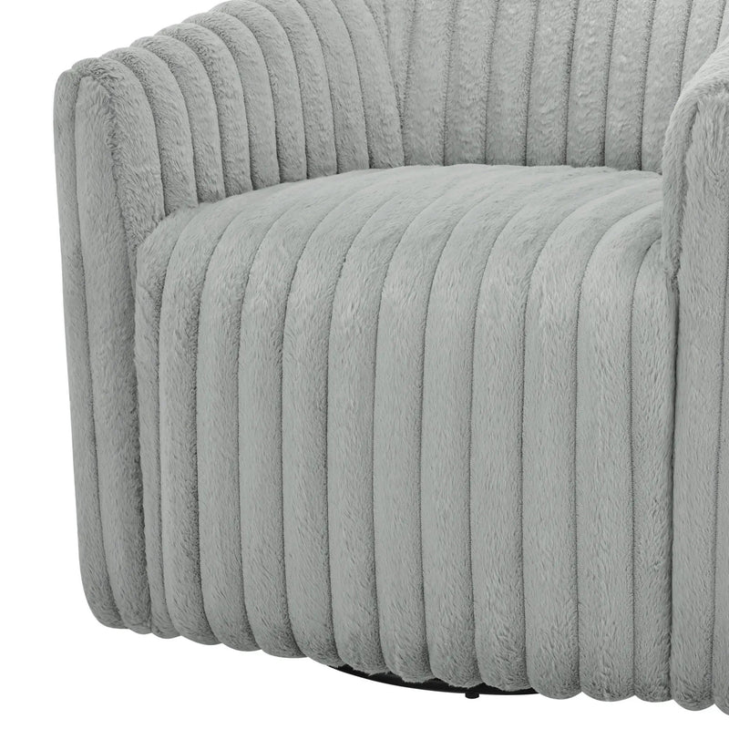 Alexa - Barrel Swivel Chair - Gray by HouseOfZazla