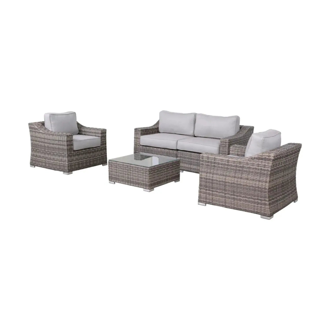 Outdoor Wicker Conversation Set With Cushions, All Weather by Unique Piece Furniture