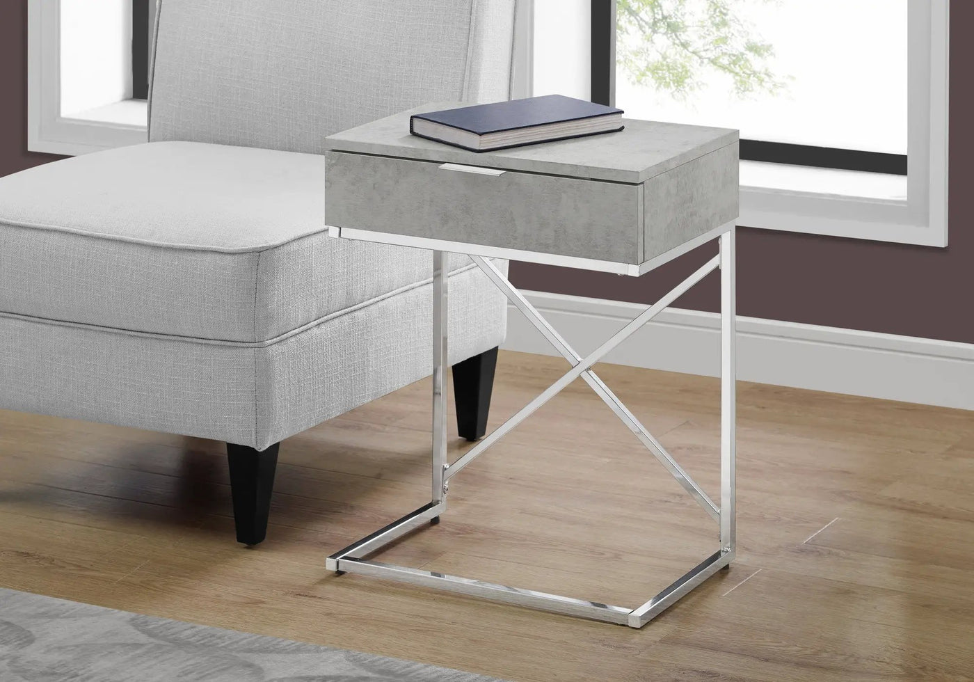 Accent Side Table with Storage Drawer, Spacious Tabletop, Contemporary Design by HouseOfZazla