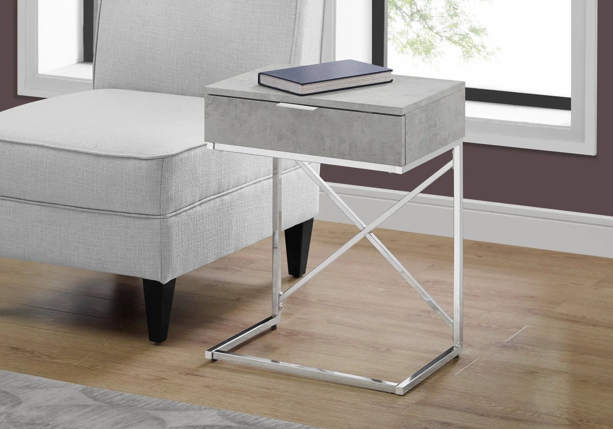 Accent Side Table with Storage Drawer, Spacious Tabletop, Contemporary Design by HouseOfZazla