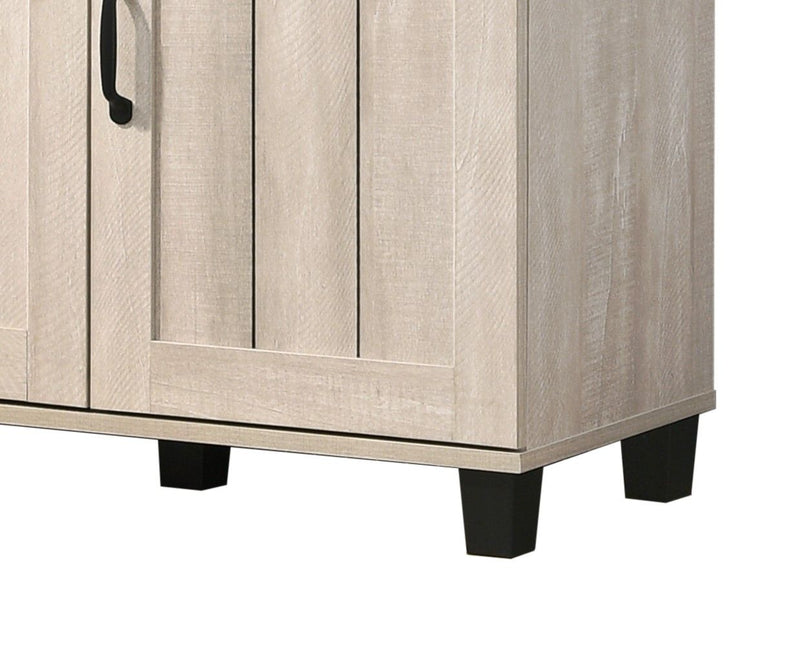 Corby - Oak Finish 3 - Door Shoe Cabinet - Dusty Gray by HouseOfZazla
