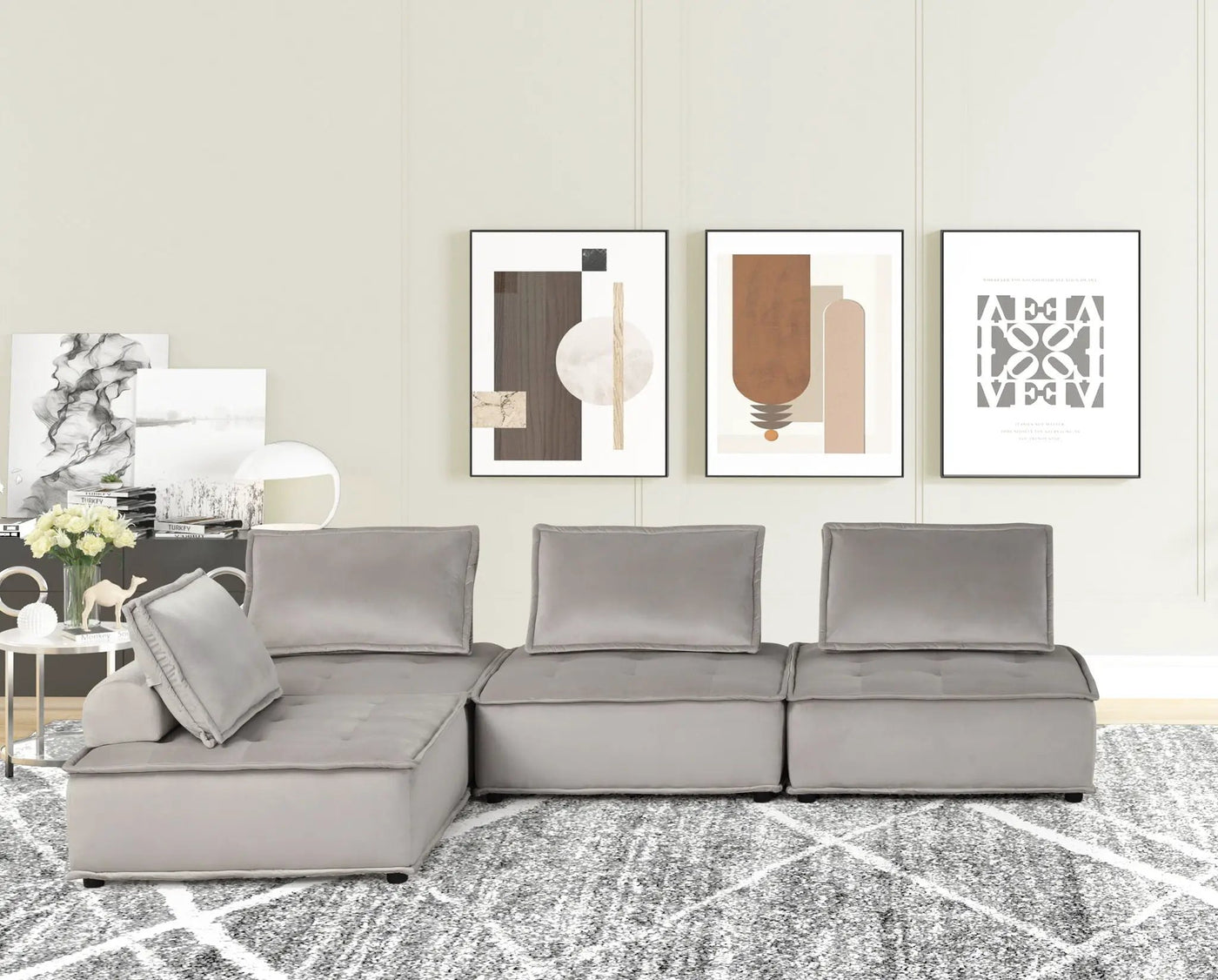 Anna - Stylish Sectional Sofa Ottoman by HouseOfZazla