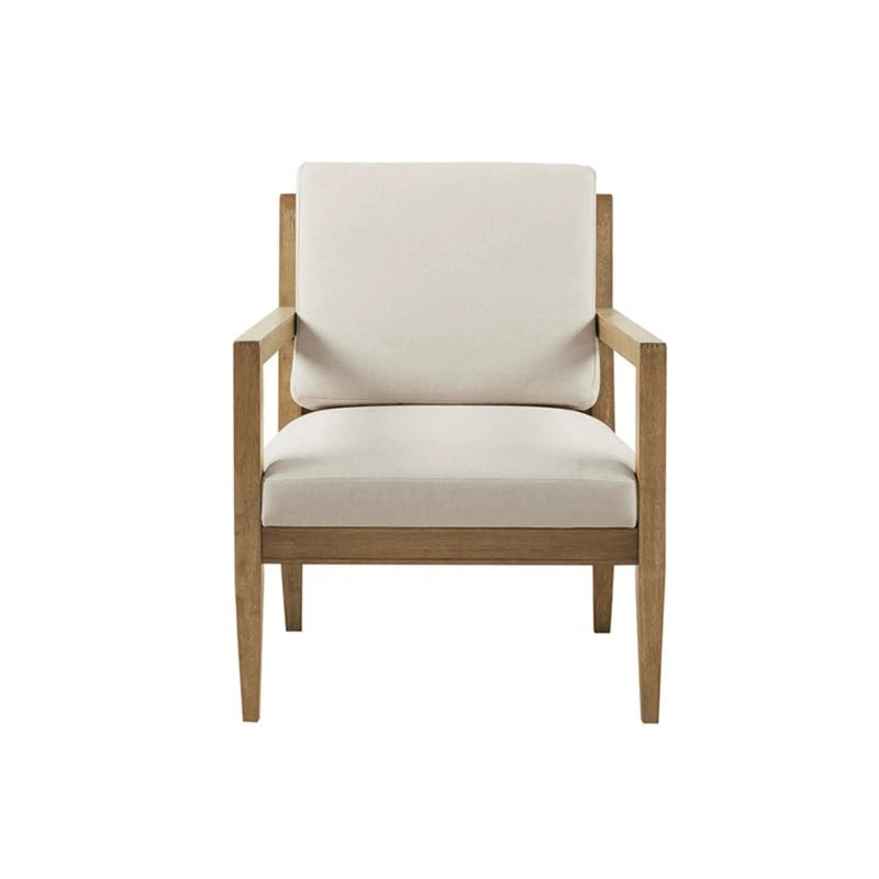 Tage - Upholstered Accent Armchair With Slatted Back Design - Ivory by HouseOfZazla