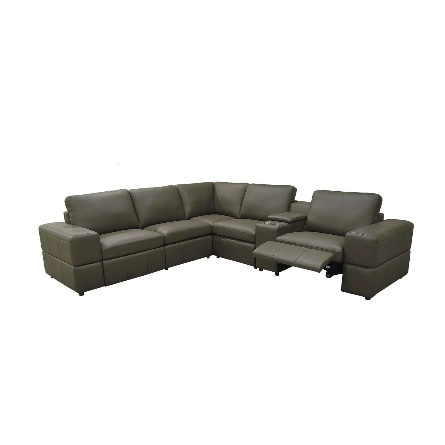Upholstered Large Arms Sectional With Recliner Seats by Unique Piece Furniture