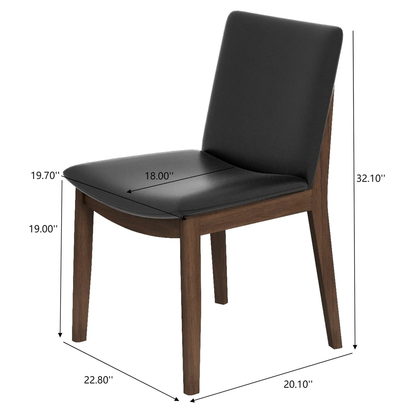 Laura - Mid-Century Modern Solid Wood Dining Chair (Set of 2) by HouseOfZazla