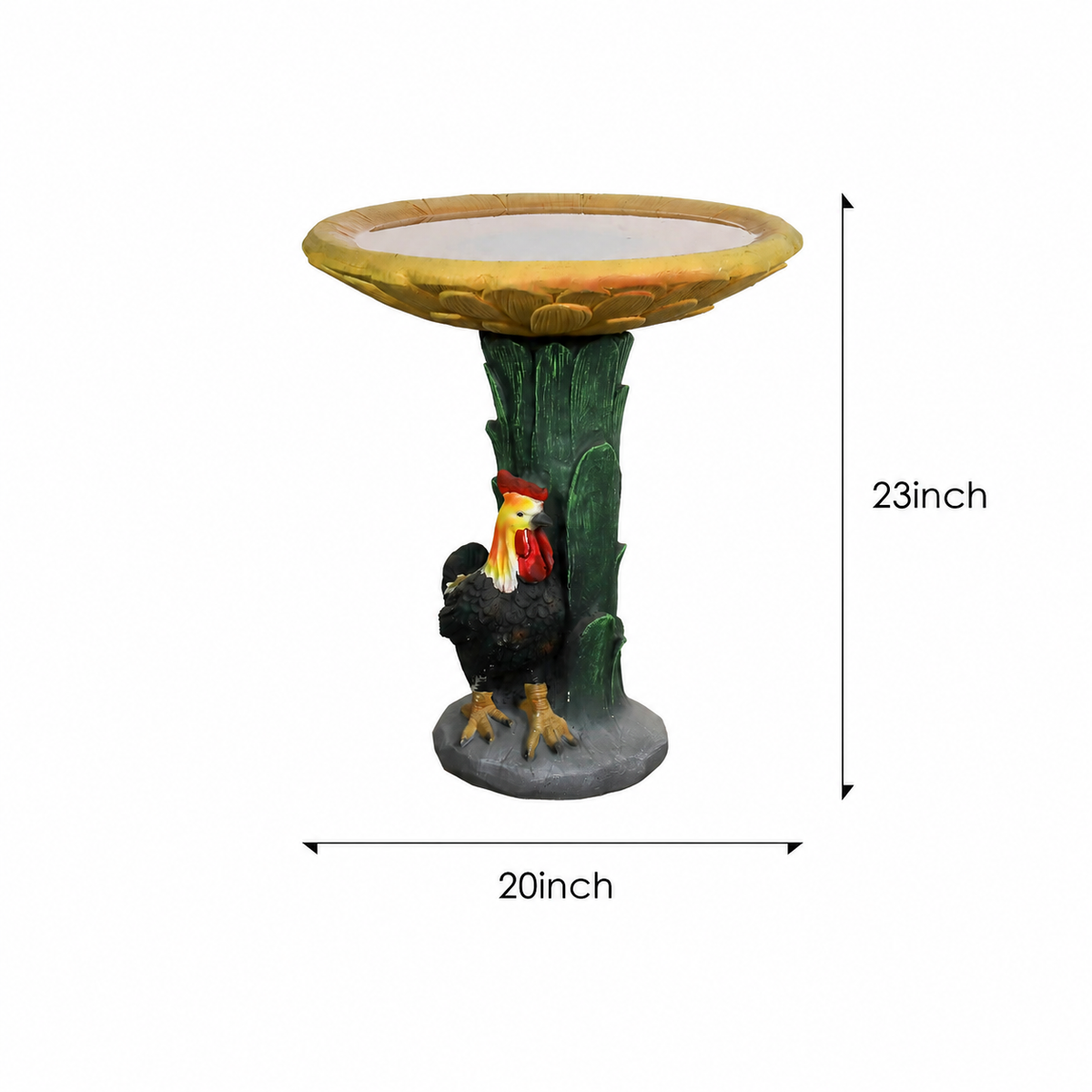 Concrete Bird Bath Garden Sunflower and Rooster 24 In, photo 9 of 9