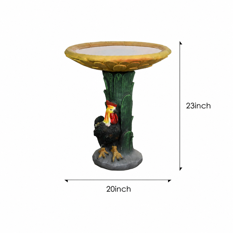 Concrete Bird Bath Garden Sunflower and Rooster 24 In, photo 9 of 9