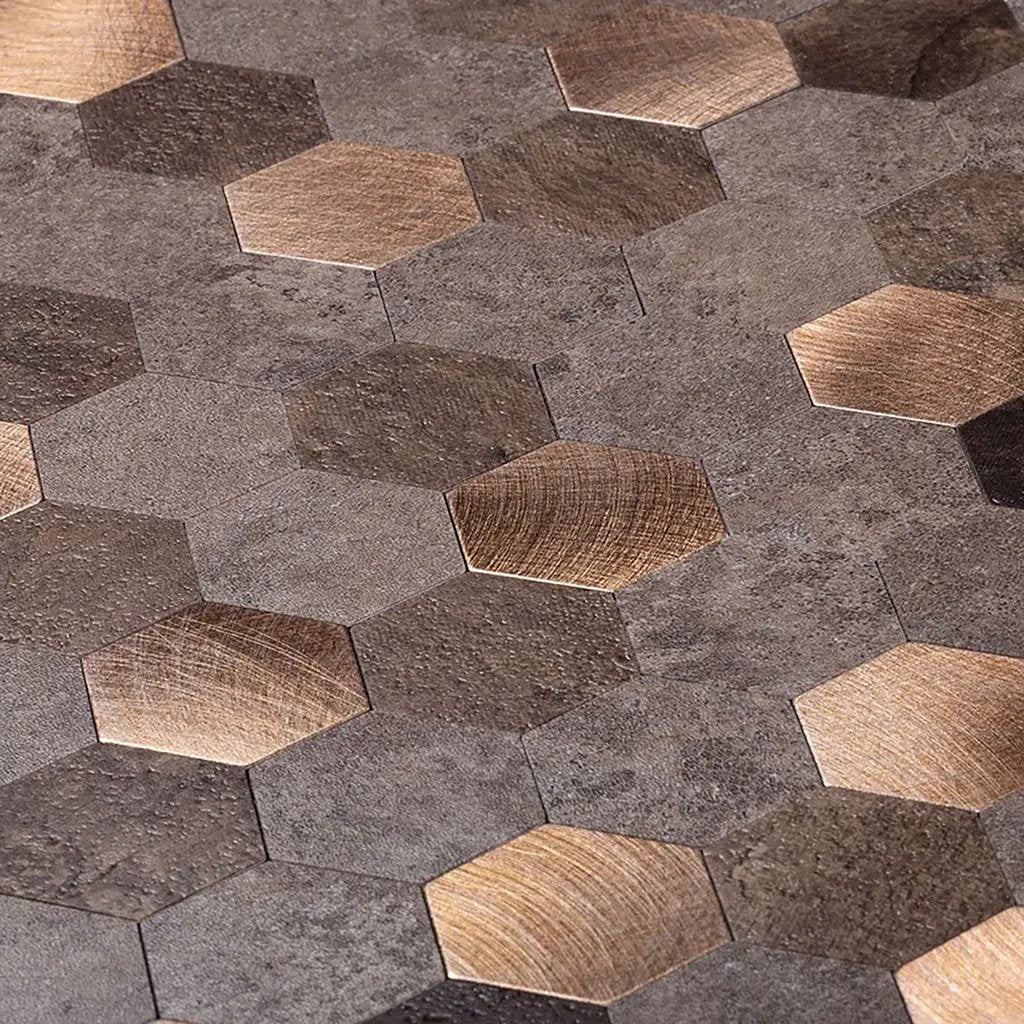 Gold 11x11 Honed Hexagon PVC Peel & Stick Tile (10 pack, 8.79 sq ft/case) by Apollo Tile