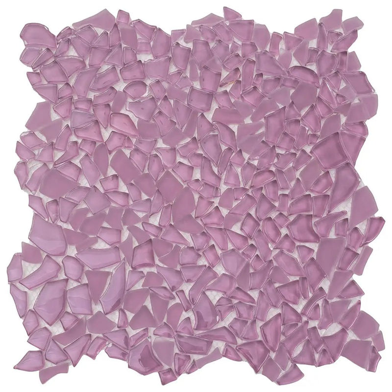 Orchid Pink 11x11 Glossy Matte Multi-shaped Glass Mosaic Tile (5 pack, 4.36 sq ft/case) by Apollo Tile
