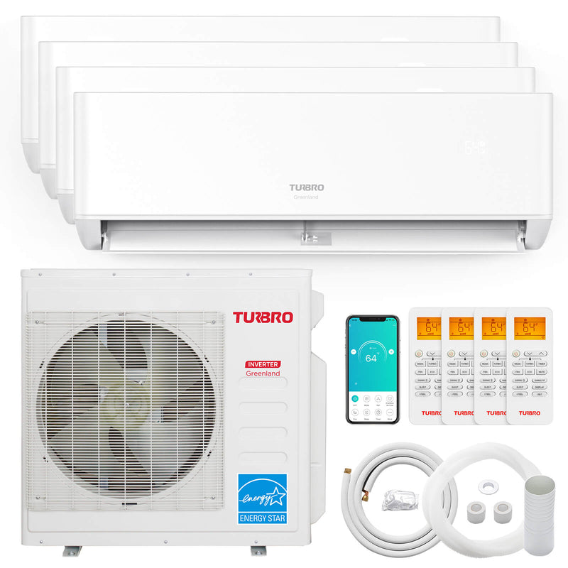 Greenland 42,000 BTU Quad-Zone (4) Mini Split AC (R454B) by TURBRO