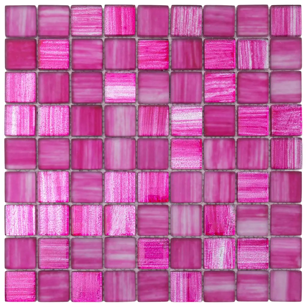Fuchsia Pink 11x11 Glossy Matte Square Glass Mosaic Tile (5 pack, 4.43 sq ft/case) by Apollo Tile