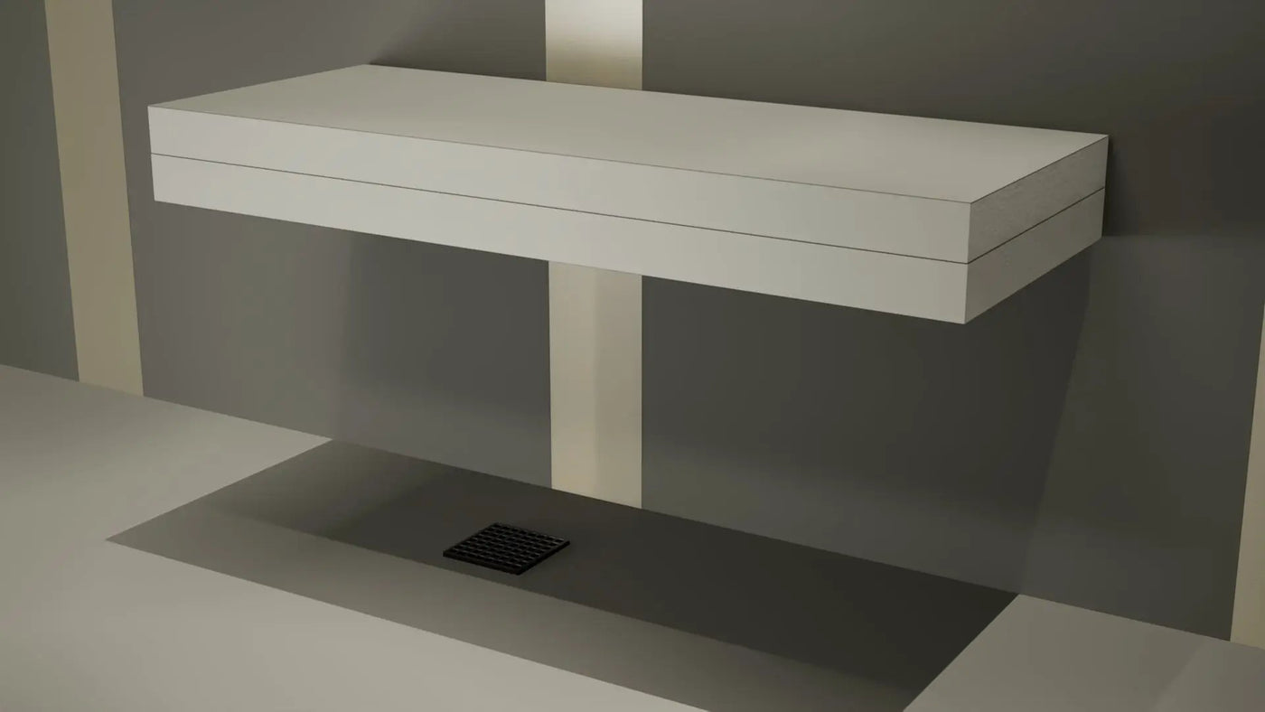 The Original Floating Shower Bench Kit™ with The Original Shower Bench Bracket® by The Original Granite Bracket