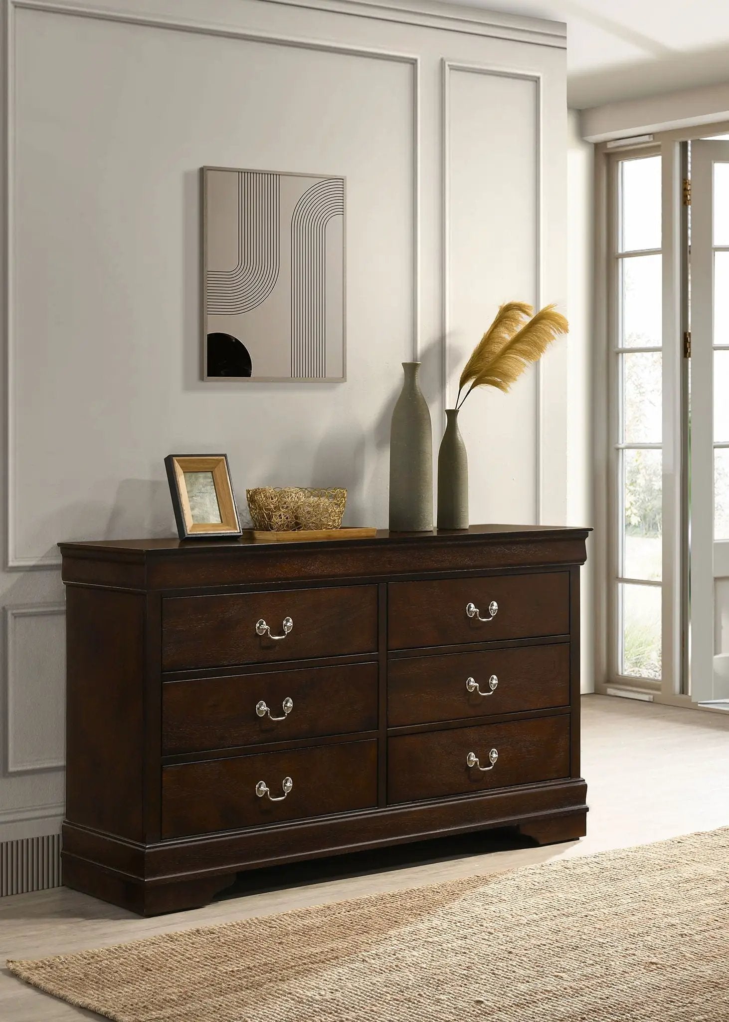 Louis Philippe 6-drawer Dresser Cappuccino by Unique Piece Furniture