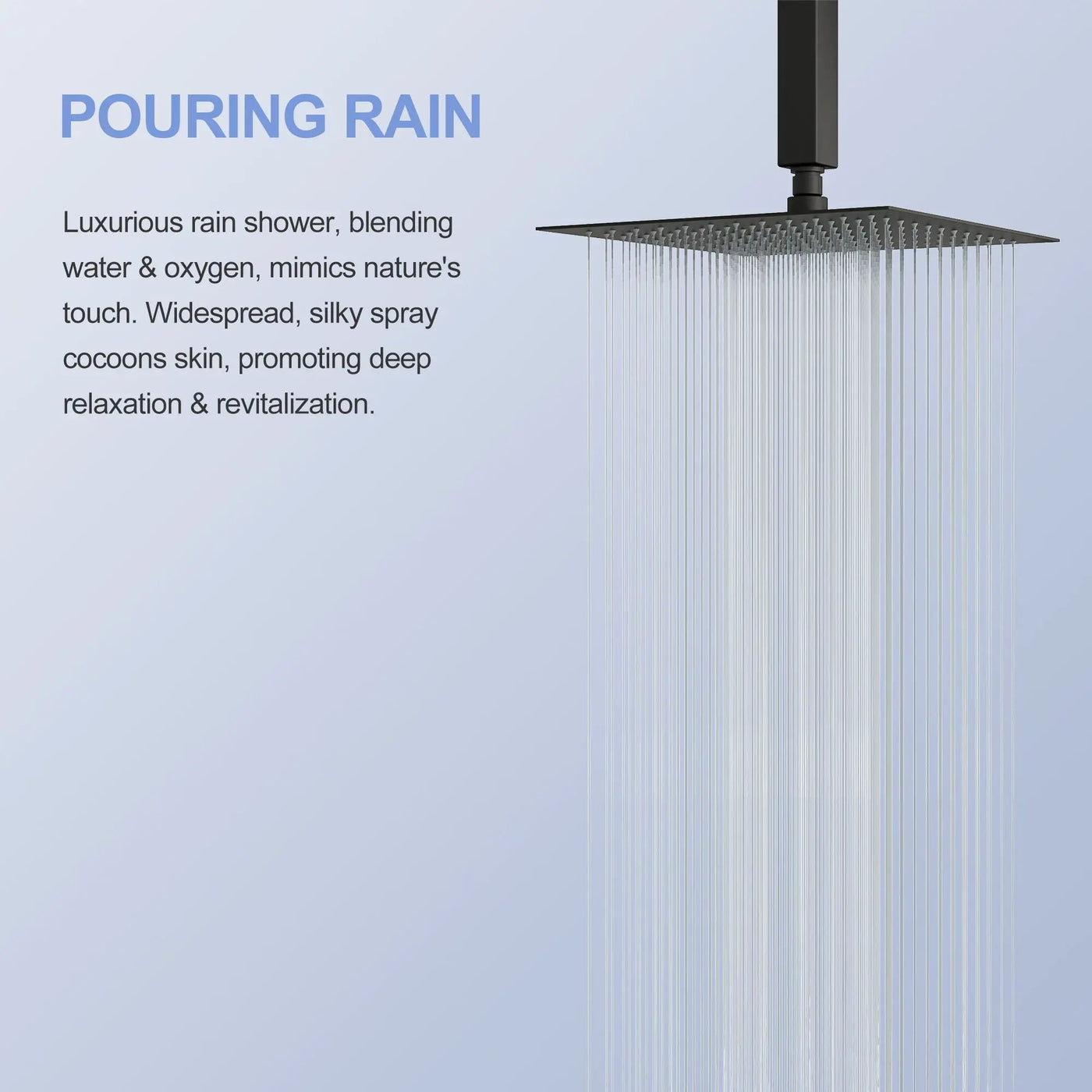 Modern 10" Square Rainfall Shower Head & Stainless Steel Wall Or Ceiling Mount Luxury Spa Shower Panel by HouseOfZazla