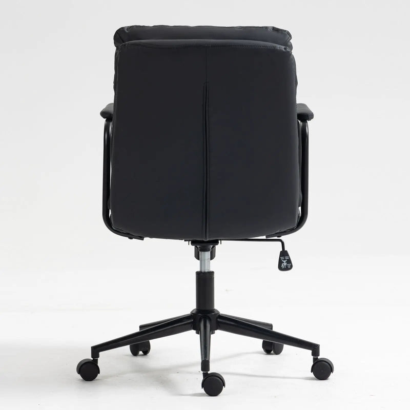 Office Chair, Mid Back Home Office Desk Task Chair With Wheels And Arms Ergonomic Computer Rolling Swivel Chair With Padded Armrest by HouseOfZazla