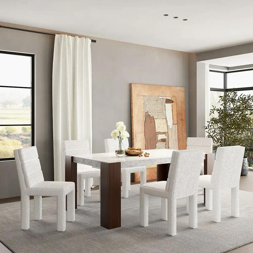 Hettie - Dining Table With Engineeed Stone Top - Engineered Stone Top & Brown by Unique Piece Furniture