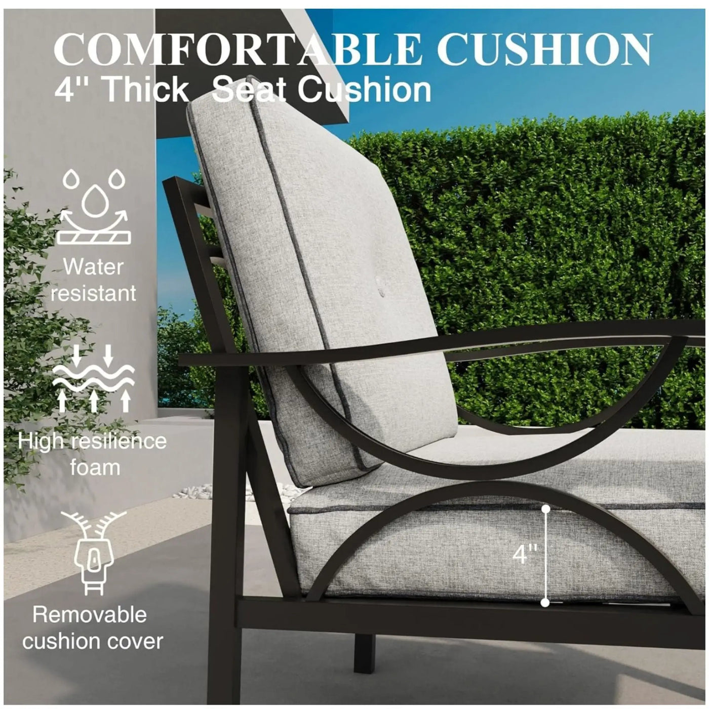 All-Weather Armchairs With Cushions, Modern Sculptural Design (Set of 2) by HouseOfZazla