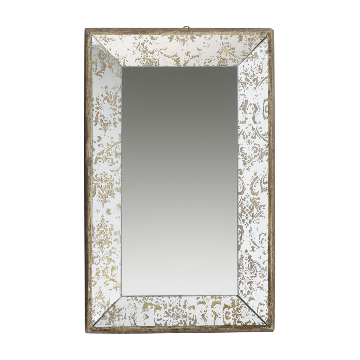 Antique Rectangle Mirror with Floral Accents - Pearl Silver, photo 20 of 25