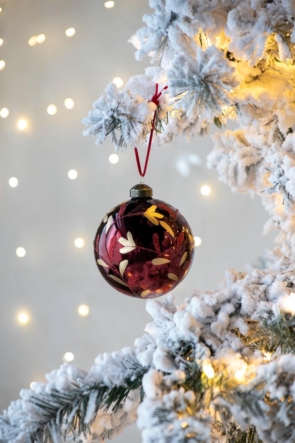 Red Glass Christmas Tree Ornaments with Elegant Finish - Sets Available, photo 2 of 26