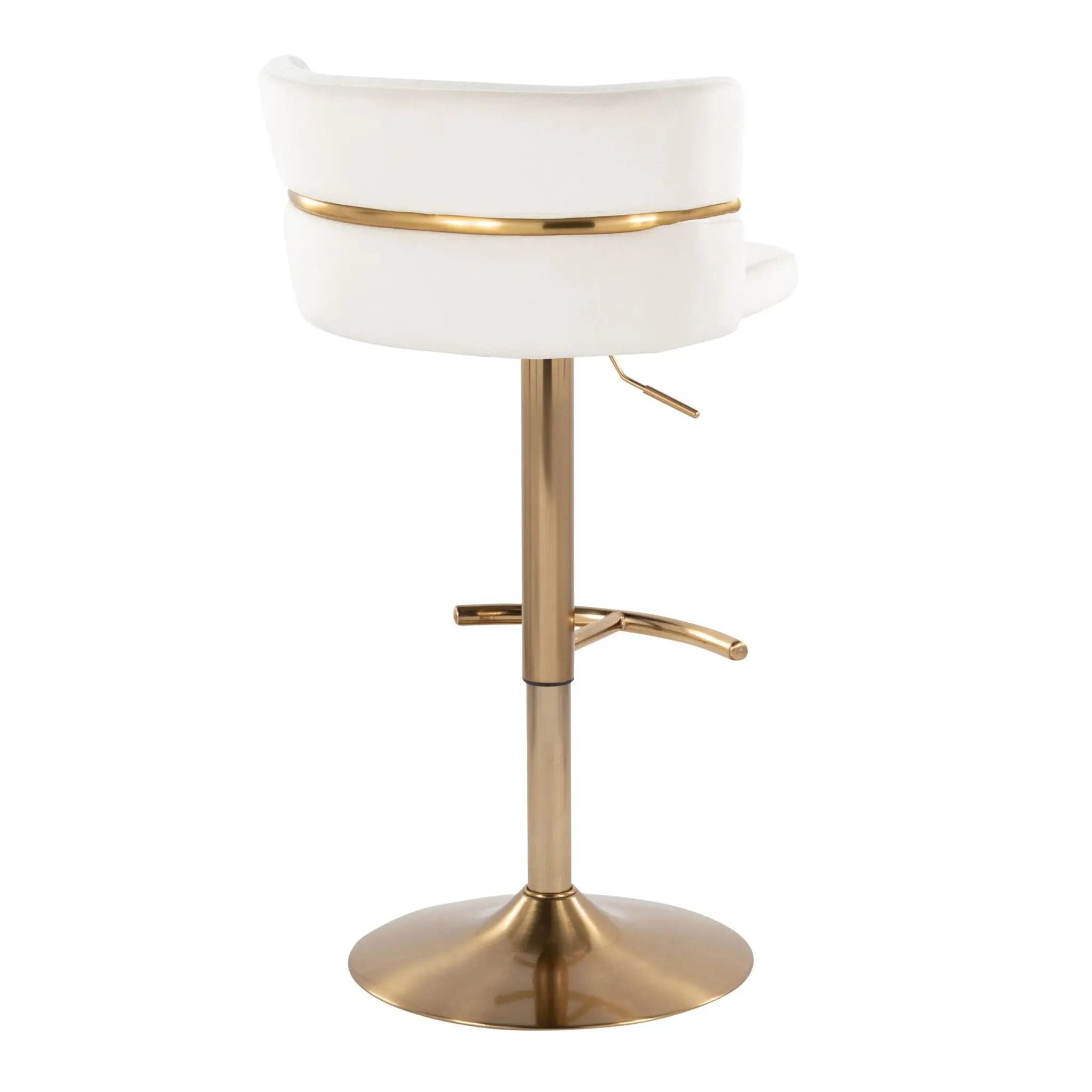 Cinch - Glam / Art Deco Adjustable Barstool With Swivel With Rounded T Footrest (Set of 2) by Unique Piece Furniture